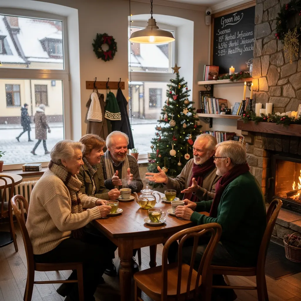 Žaliosios arbatos puodelis su dūmų fone, simbolizuojantis širdies sveikatą.