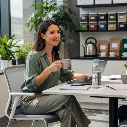 Šviežiai paruošta žalioji arbata su citrina, skirta kasdieniam vartojimui.